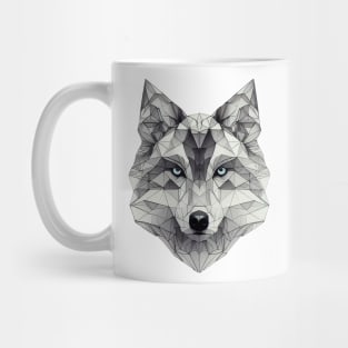 Low poly wolf face Mug